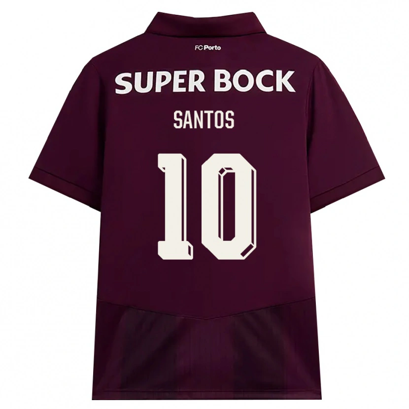 Danxen Dame Gonçalo Santos #10 Burgunder Hvit Bortetrøye Drakt Trøye 2026/27 Skjorter T-Skjorte