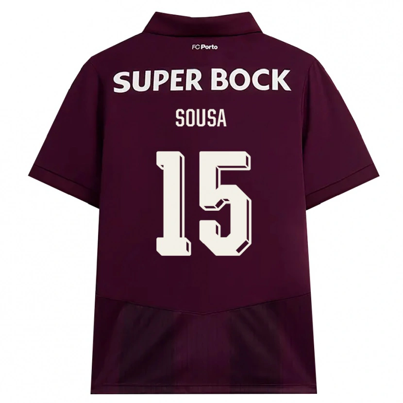 Danxen Dame Vasco Sousa #15 Burgunder Hvit Bortetrøye Drakt Trøye 2026/27 Skjorter T-Skjorte