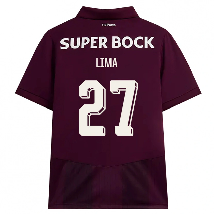Danxen Dame Cláudia Lima #27 Burgunder Hvit Bortetrøye Drakt Trøye 2026/27 Skjorter T-Skjorte