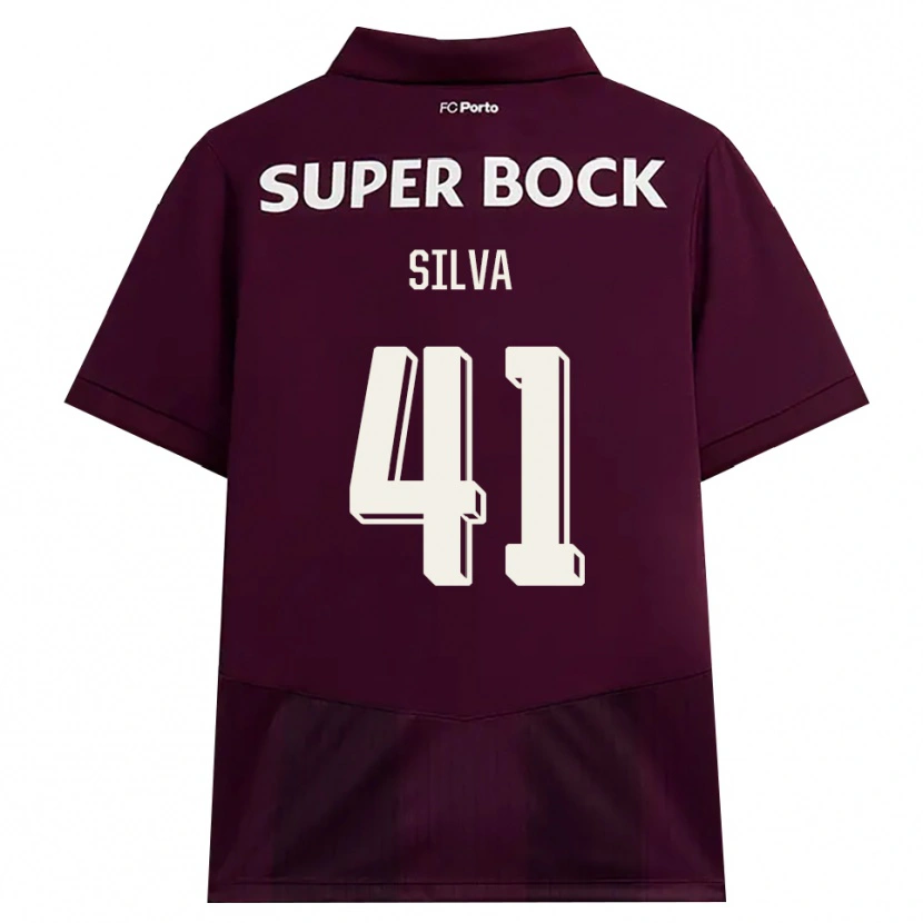 Danxen Dame Gonçalo Silva #41 Burgunder Hvit Bortetrøye Drakt Trøye 2026/27 Skjorter T-Skjorte