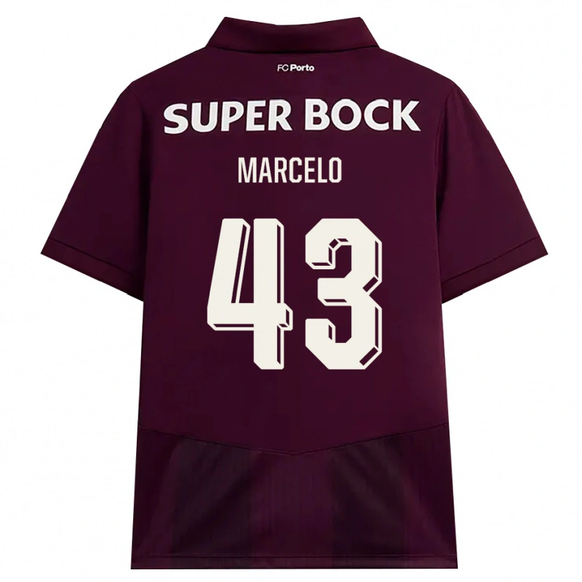 Danxen Dame Joao Marcelo #43 Burgunder Hvit Bortetrøye Drakt Trøye 2026/27 Skjorter T-Skjorte