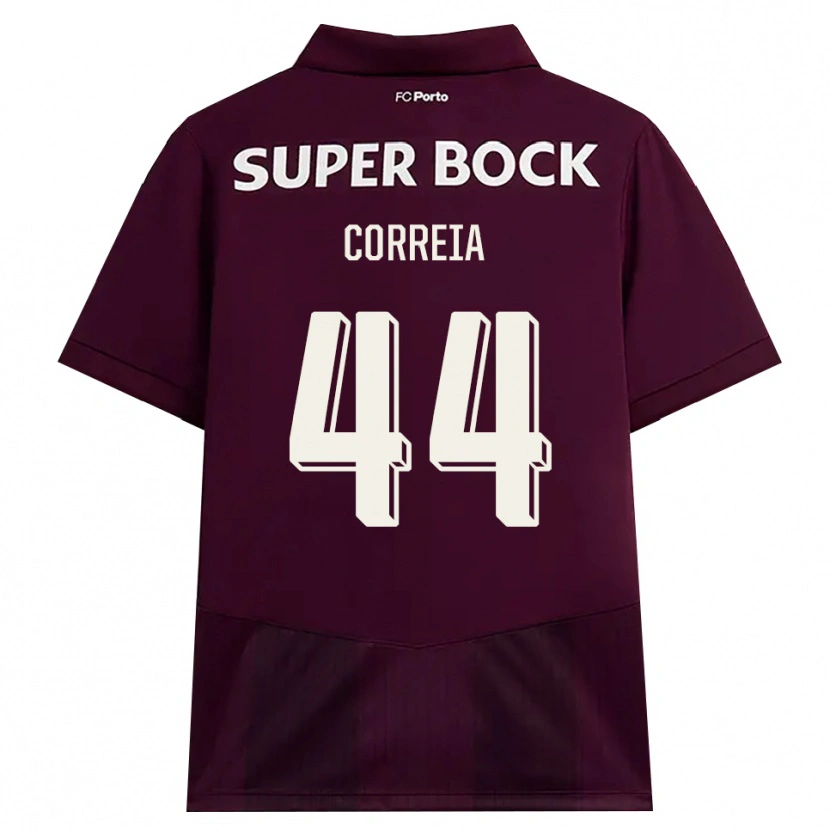 Danxen Dame Romain Correia #44 Burgunder Hvit Bortetrøye Drakt Trøye 2026/27 Skjorter T-Skjorte
