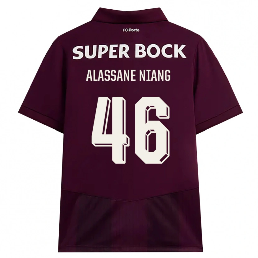Danxen Dame Mame Alassane Niang #46 Burgunder Hvit Bortetrøye Drakt Trøye 2026/27 Skjorter T-Skjorte