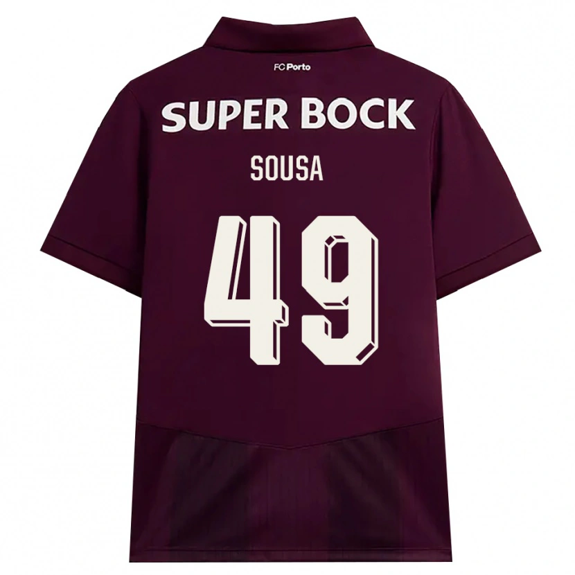 Danxen Dame Gonçalo Sousa #49 Burgunder Hvit Bortetrøye Drakt Trøye 2026/27 Skjorter T-Skjorte