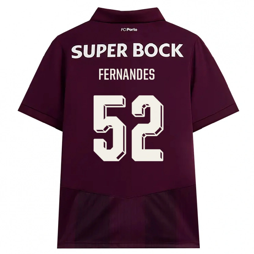 Danxen Dame Martim Fernandes #52 Burgunder Hvit Bortetrøye Drakt Trøye 2026/27 Skjorter T-Skjorte