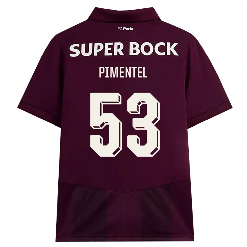 Danxen Dame Eric Pimentel #53 Burgunder Hvit Bortetrøye Drakt Trøye 2026/27 Skjorter T-Skjorte