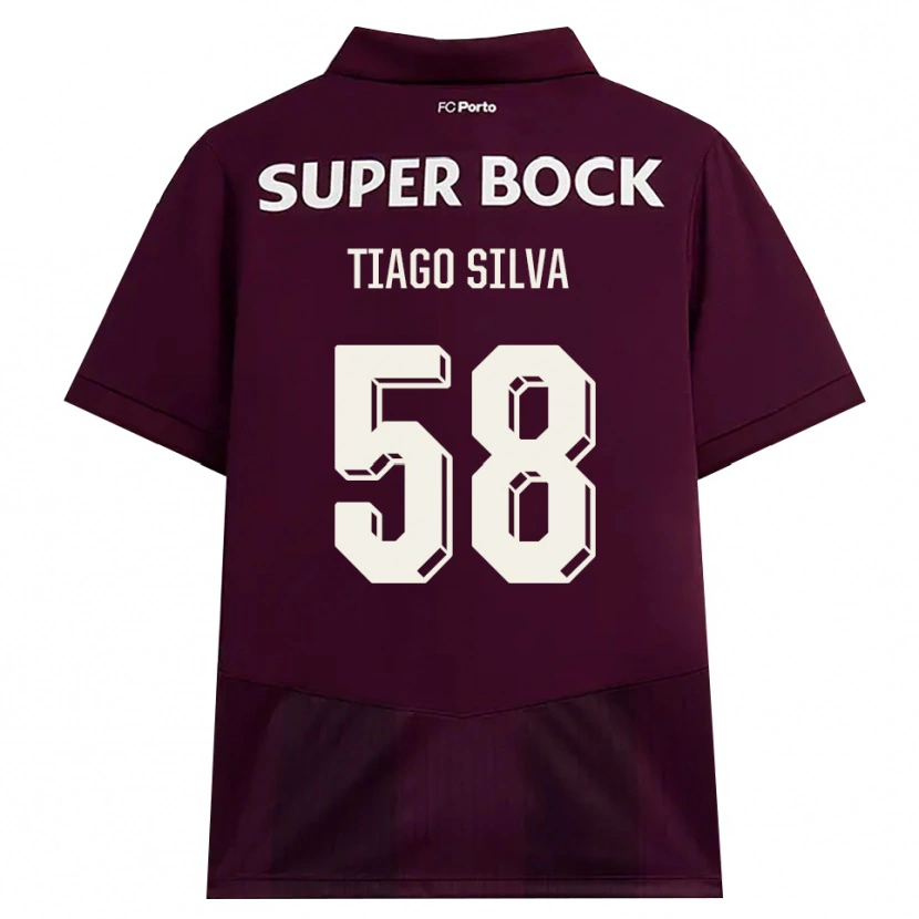 Danxen Dame Tiago Silva #58 Burgunder Hvit Bortetrøye Drakt Trøye 2026/27 Skjorter T-Skjorte