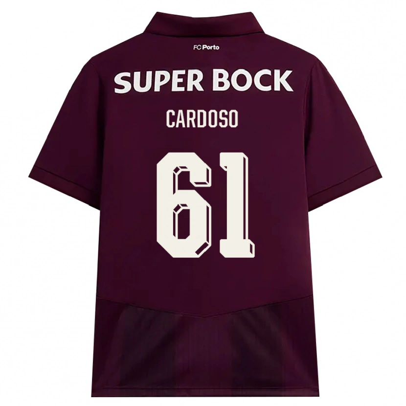 Danxen Dame Ivan Cardoso #61 Burgunder Hvit Bortetrøye Drakt Trøye 2026/27 Skjorter T-Skjorte