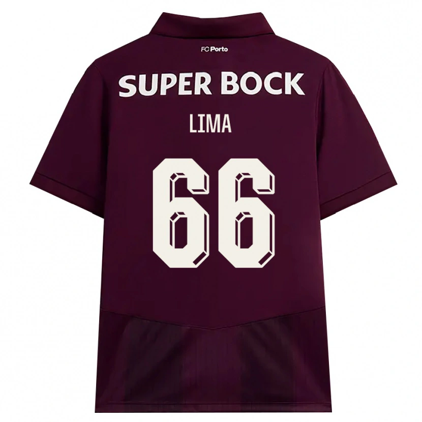 Danxen Dame Bernardo Lima #66 Burgunder Hvit Bortetrøye Drakt Trøye 2026/27 Skjorter T-Skjorte