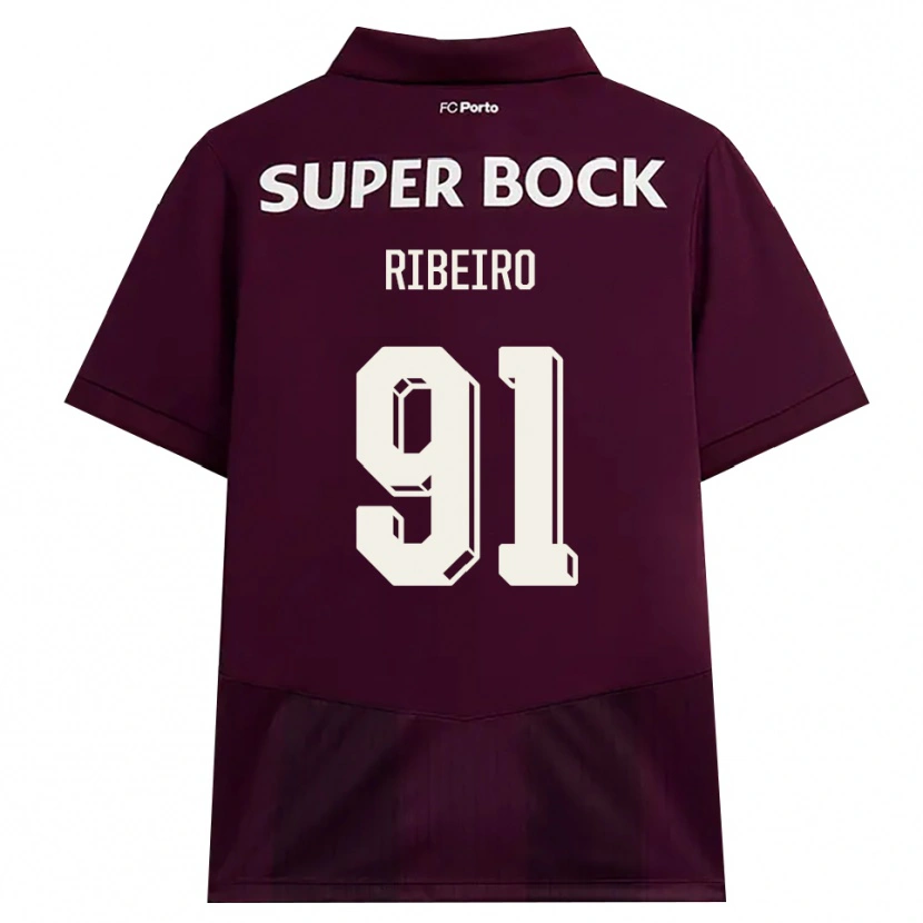 Danxen Dame Gonçalo Ribeiro #91 Burgunder Hvit Bortetrøye Drakt Trøye 2026/27 Skjorter T-Skjorte