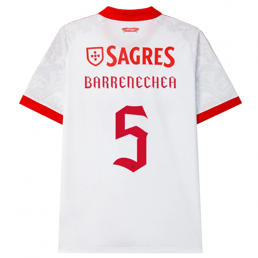 Danxen Dame Enzo Barrenechea #5 Hvit Rød Gul Bortetrøye Drakt Trøye 2026/27 Skjorter T-Skjorte