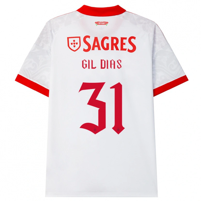 Danxen Dame Gil Dias #31 Hvit Rød Gul Bortetrøye Drakt Trøye 2026/27 Skjorter T-Skjorte