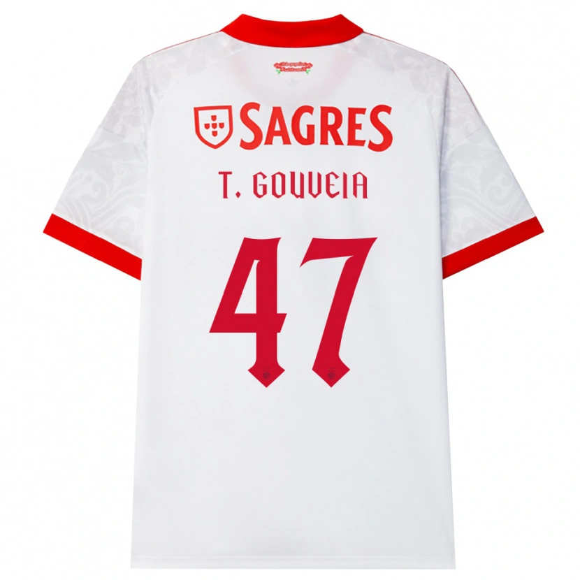 Danxen Dame Tiago Gouveia #47 Hvit Rød Gul Bortetrøye Drakt Trøye 2026/27 Skjorter T-Skjorte