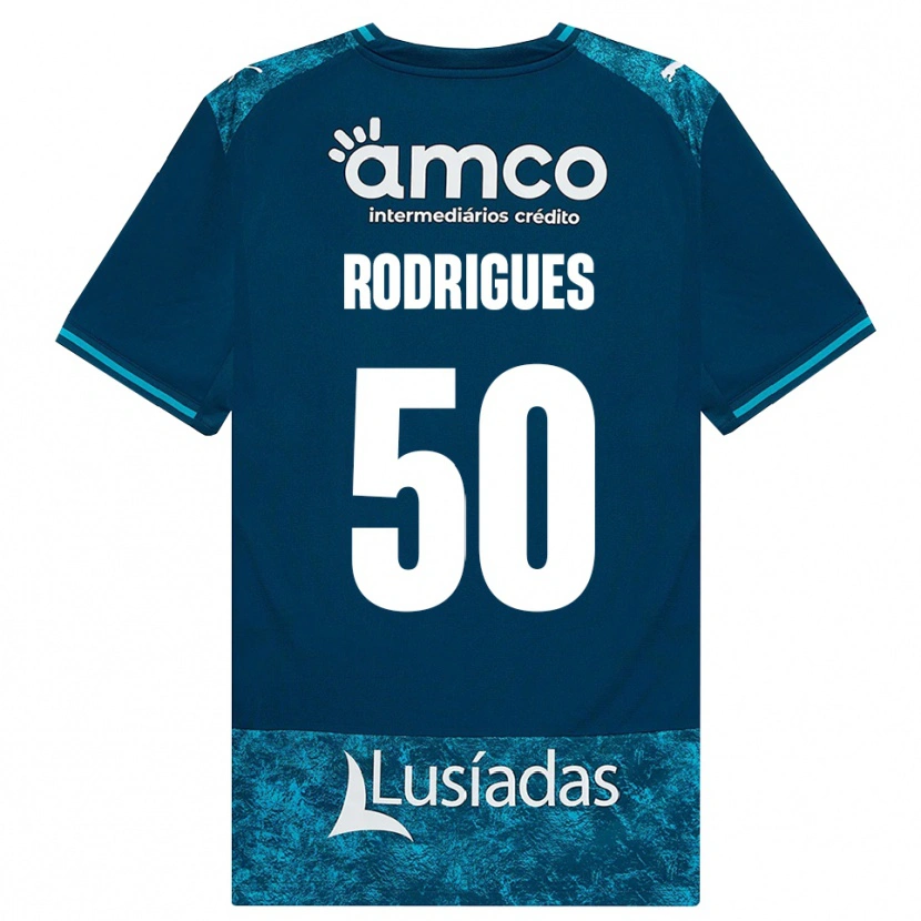 Danxen Dame Diego Rodrigues #50 Mørk Skifergrå Mellomturkis Bortetrøye Drakt Trøye 2026/27 Skjorter T-Skjorte