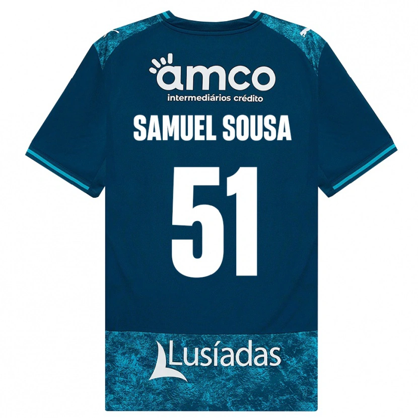 Danxen Dame Samuel Sousa #51 Mørk Skifergrå Mellomturkis Bortetrøye Drakt Trøye 2026/27 Skjorter T-Skjorte
