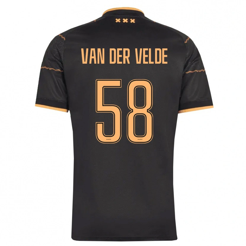 Danxen Dame Valentijn Van Der Velde #58 Svart Oransje Bortetrøye Drakt Trøye 2026/27 Skjorter T-Skjorte