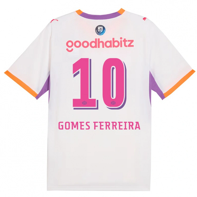 Danxen Dame Damian Gomes Ferreira #10 Hvit Lilla Oransje Bortetrøye Drakt Trøye 2026/27 Skjorter T-Skjorte