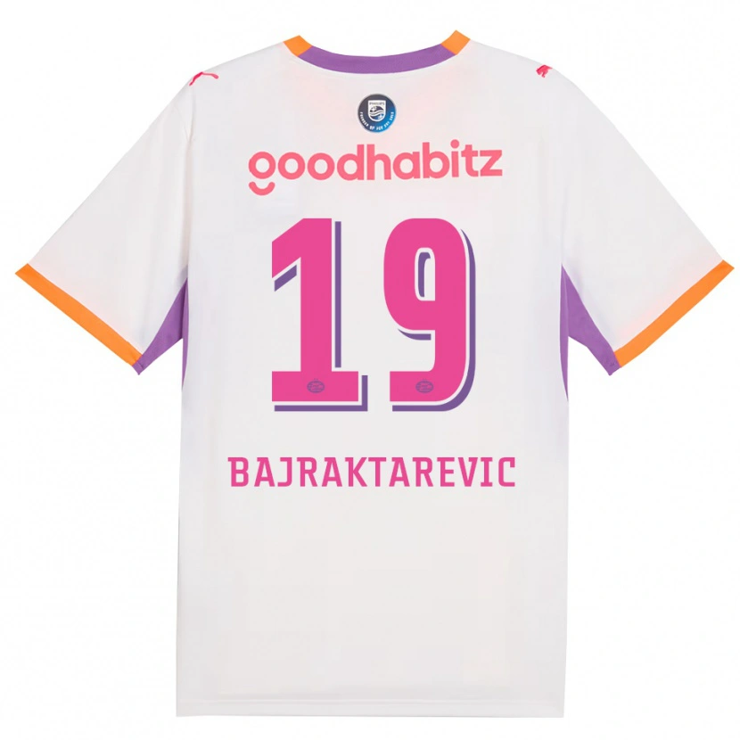 Danxen Dame Esmir Bajraktarevic #19 Hvit Lilla Oransje Bortetrøye Drakt Trøye 2026/27 Skjorter T-Skjorte