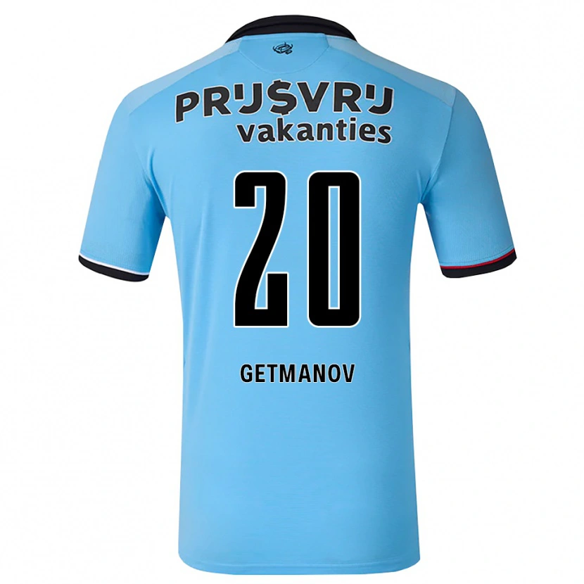Danxen Dame Zakhar Getmanov #20 Himmelblå Svart Rød Bortetrøye Drakt Trøye 2026/27 Skjorter T-Skjorte