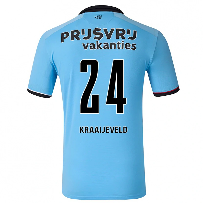 Danxen Dame Thijs Kraaijeveld #24 Himmelblå Svart Rød Bortetrøye Drakt Trøye 2026/27 Skjorter T-Skjorte