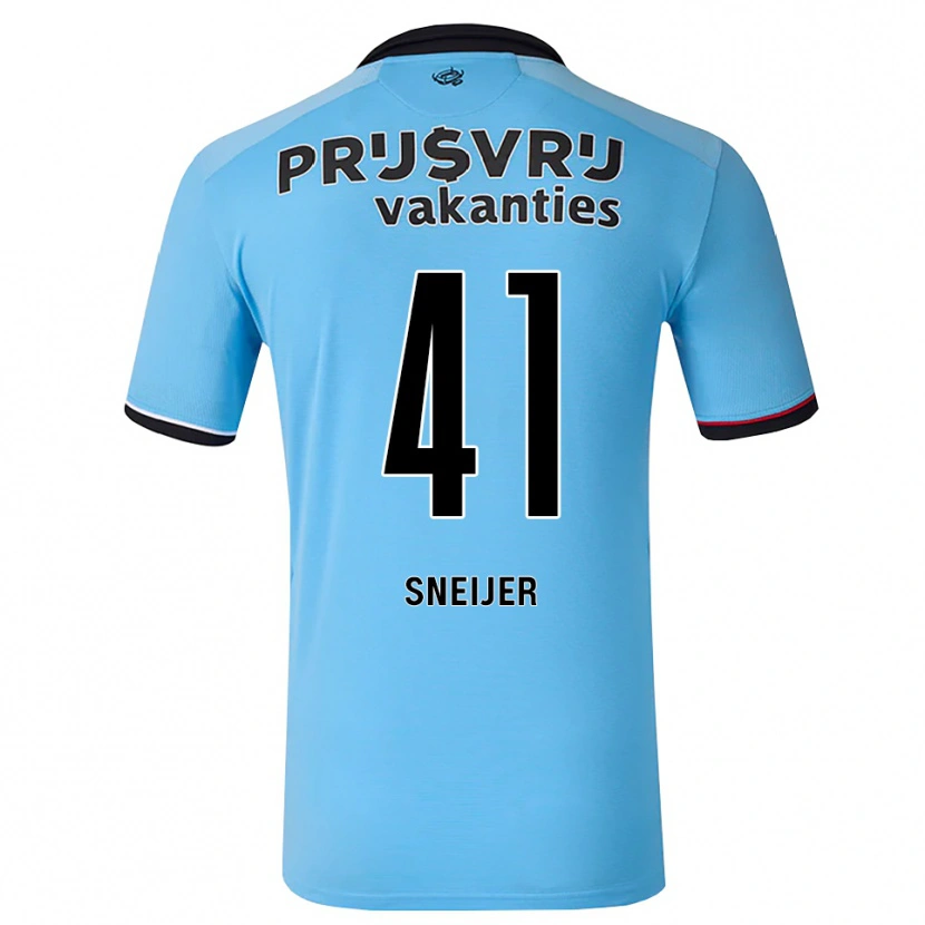 Danxen Dame Zino Sneijer #41 Himmelblå Svart Rød Bortetrøye Drakt Trøye 2026/27 Skjorter T-Skjorte