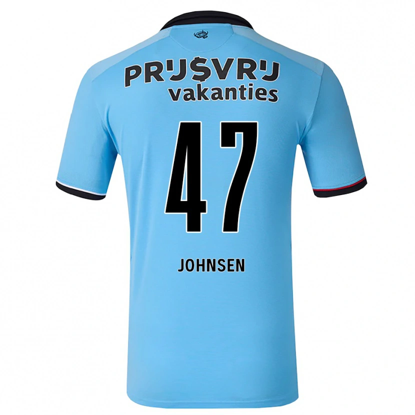 Danxen Dame Mikael Torset Johnsen #47 Himmelblå Svart Rød Bortetrøye Drakt Trøye 2026/27 Skjorter T-Skjorte