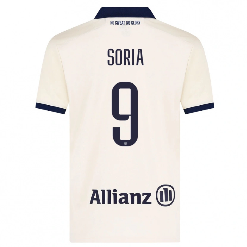 Danxen Dame Matteo Soria #9 Beige Svart Bortetrøye Drakt Trøye 2026/27 Skjorter T-Skjorte