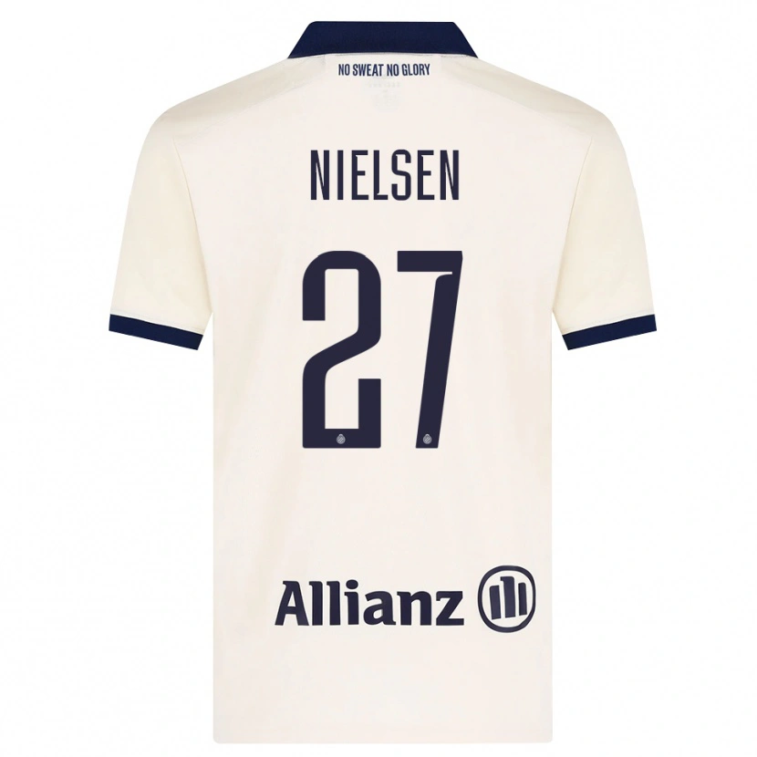 Danxen Dame Casper Nielsen #27 Beige Svart Bortetrøye Drakt Trøye 2026/27 Skjorter T-Skjorte