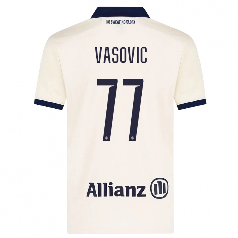 Danxen Dame Andrej Vasovic #77 Beige Svart Bortetrøye Drakt Trøye 2026/27 Skjorter T-Skjorte