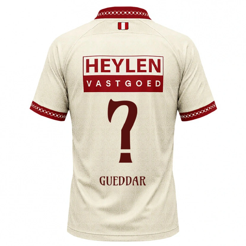 Danxen Dame Zakaria Gueddar #0 Beige Rød Bortetrøye Drakt Trøye 2026/27 Skjorter T-Skjorte