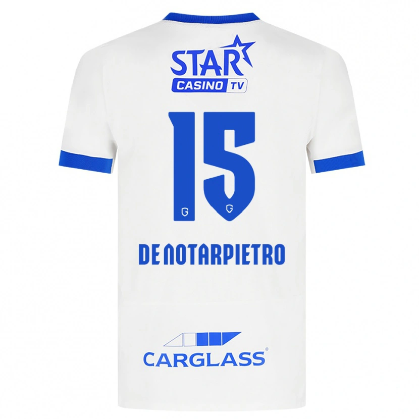 Danxen Dame Matteo De Notarpietro #15 Hvit Blå Bortetrøye Drakt Trøye 2026/27 Skjorter T-Skjorte