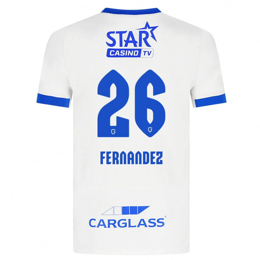 Danxen Dame Elias Gonzalez Fernandez #26 Hvit Blå Bortetrøye Drakt Trøye 2026/27 Skjorter T-Skjorte