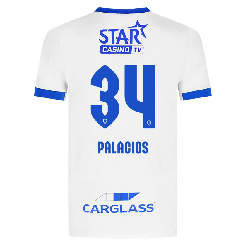 Danxen Dame Adrián Palacios #34 Hvit Blå Bortetrøye Drakt Trøye 2026/27 Skjorter T-Skjorte