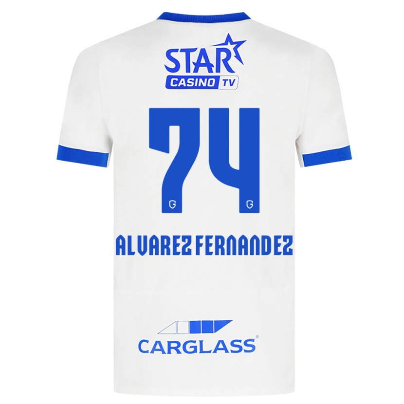 Danxen Dame Loïc Alvarez Fernandez #74 Hvit Blå Bortetrøye Drakt Trøye 2026/27 Skjorter T-Skjorte