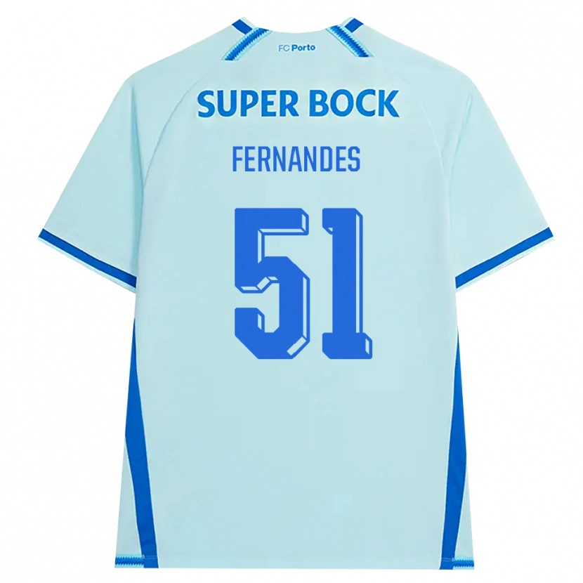 Danxen Dame Diogo Fernandes #51 Lyseblå Blå Tredje Sett Drakt Trøye 2026/27 Skjorter T-Skjorte