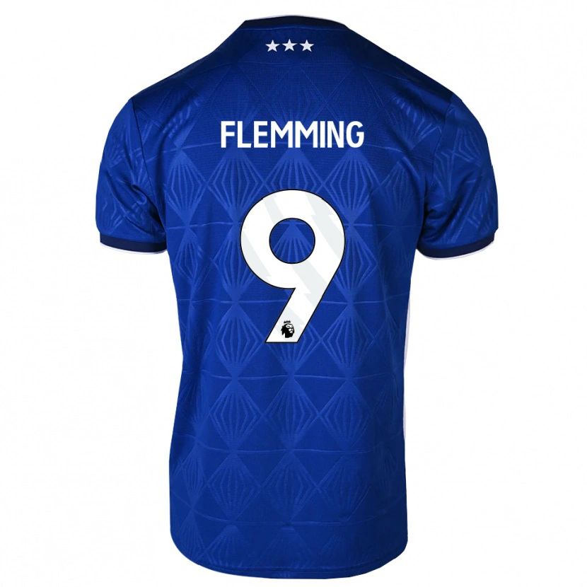 Danxen Dame Zian Flemming #9 Mediumblå Hvit Rød Hjemmetrøye Drakt Trøye 2026/27 Skjorter T-Skjorte