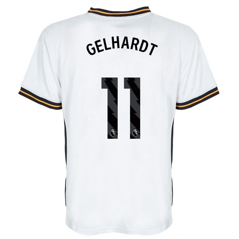 Danxen Dame Joe Gelhardt #11 Hvit Oransje Svart Bortetrøye Drakt Trøye 2026/27 Skjorter T-Skjorte