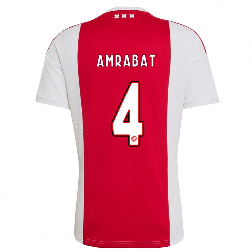 Danxen Dame Sofyan Amrabat #4 Rød Hvit Gul Hjemmetrøye Drakt Trøye 2026/27 Skjorter T-Skjorte