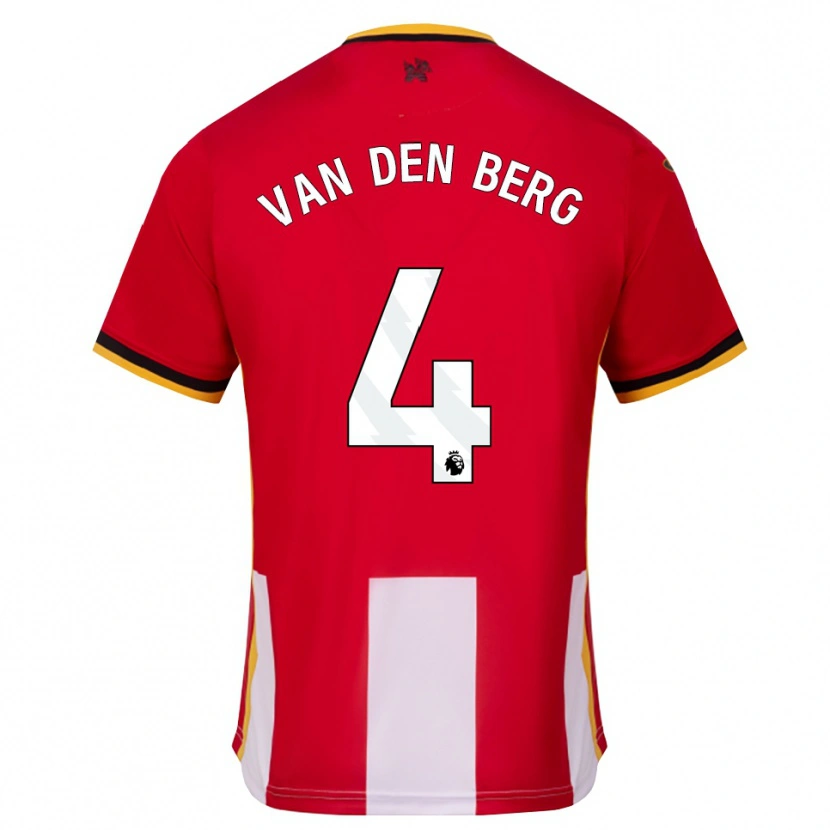 Danxen Barn Sepp Van Den Berg #4 Gul Svart Rød Hjemmetrøye Drakt Trøye 2026/27 Skjorter T-Skjorte