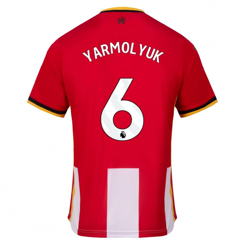 Danxen Barn Yegor Yarmolyuk #6 Gul Svart Rød Hjemmetrøye Drakt Trøye 2026/27 Skjorter T-Skjorte