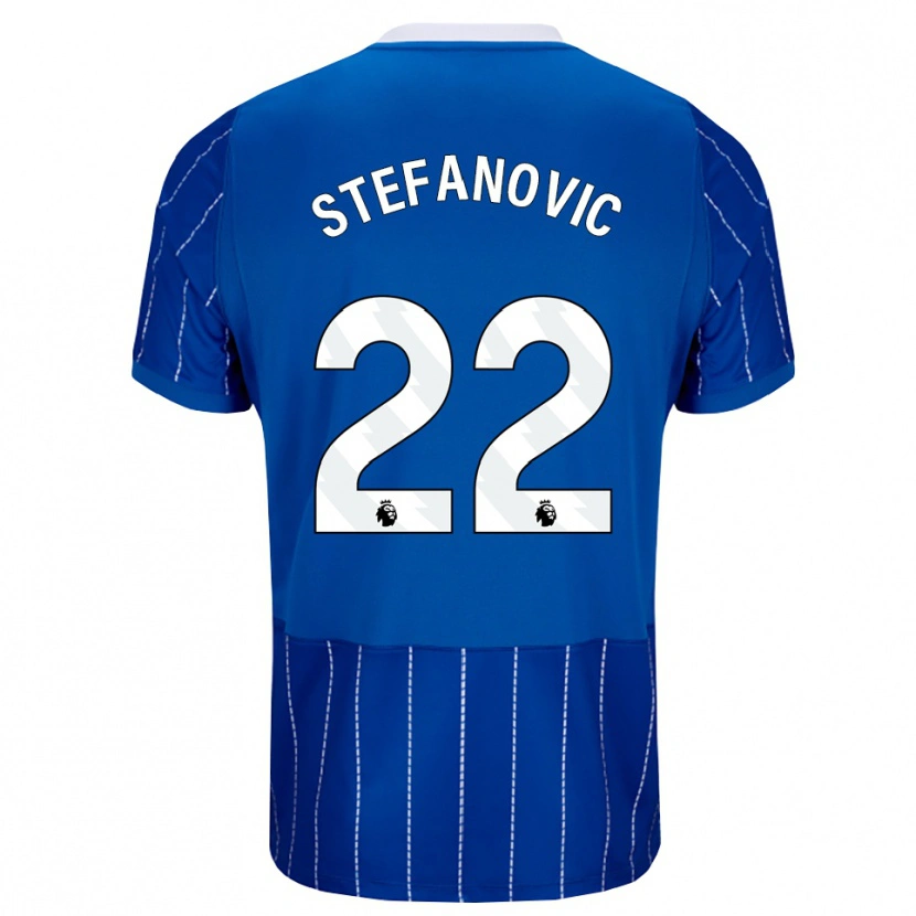 Danxen Barn Dejana Stefanović #22 Mellomblå Hvit Hjemmetrøye Drakt Trøye 2026/27 Skjorter T-Skjorte