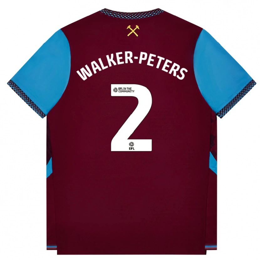 Danxen Barn Kyle Walker-Peters #2 Burgunder Blå Kornblomst Hjemmetrøye Drakt Trøye 2026/27 Skjorter T-Skjorte