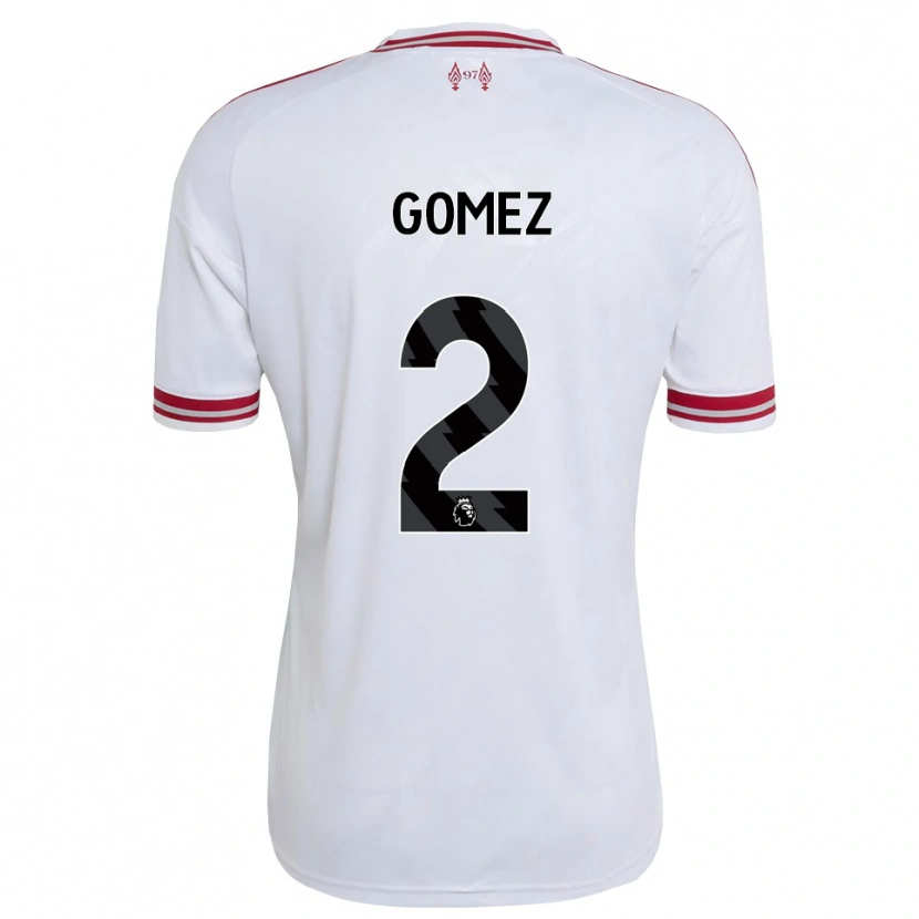Danxen Barn Joe Gomez #2 Rød Hvit Bortetrøye Drakt Trøye 2026/27 Skjorter T-Skjorte