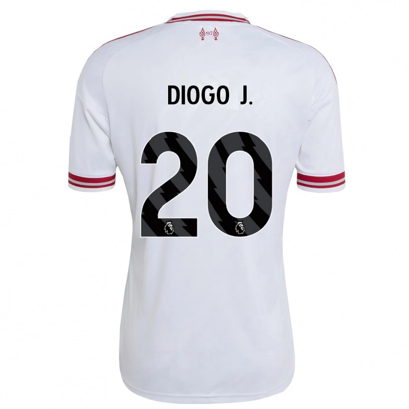 Danxen Barn Diogo Jota #20 Rød Hvit Bortetrøye Drakt Trøye 2026/27 Skjorter T-Skjorte