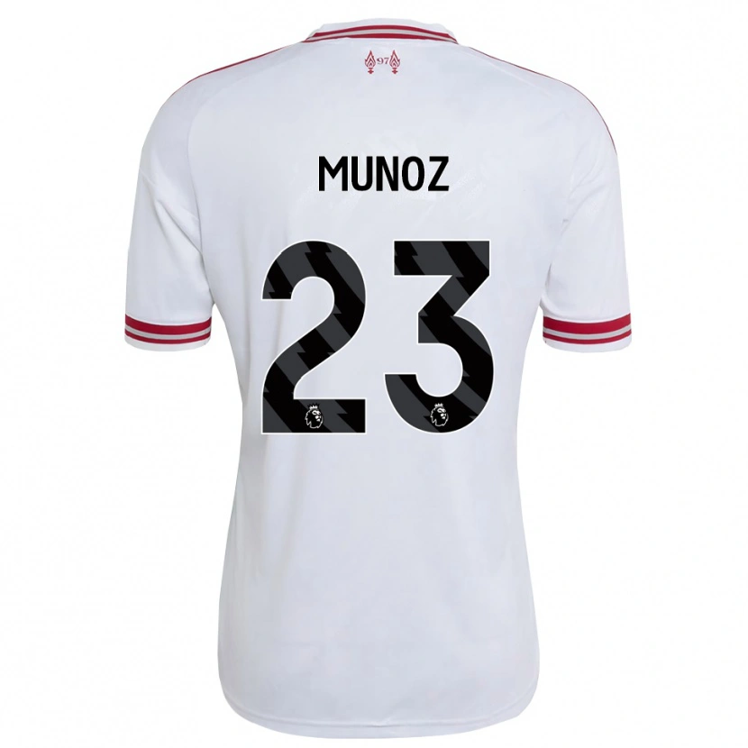 Danxen Barn Víctor Muñoz #23 Rød Hvit Bortetrøye Drakt Trøye 2026/27 Skjorter T-Skjorte