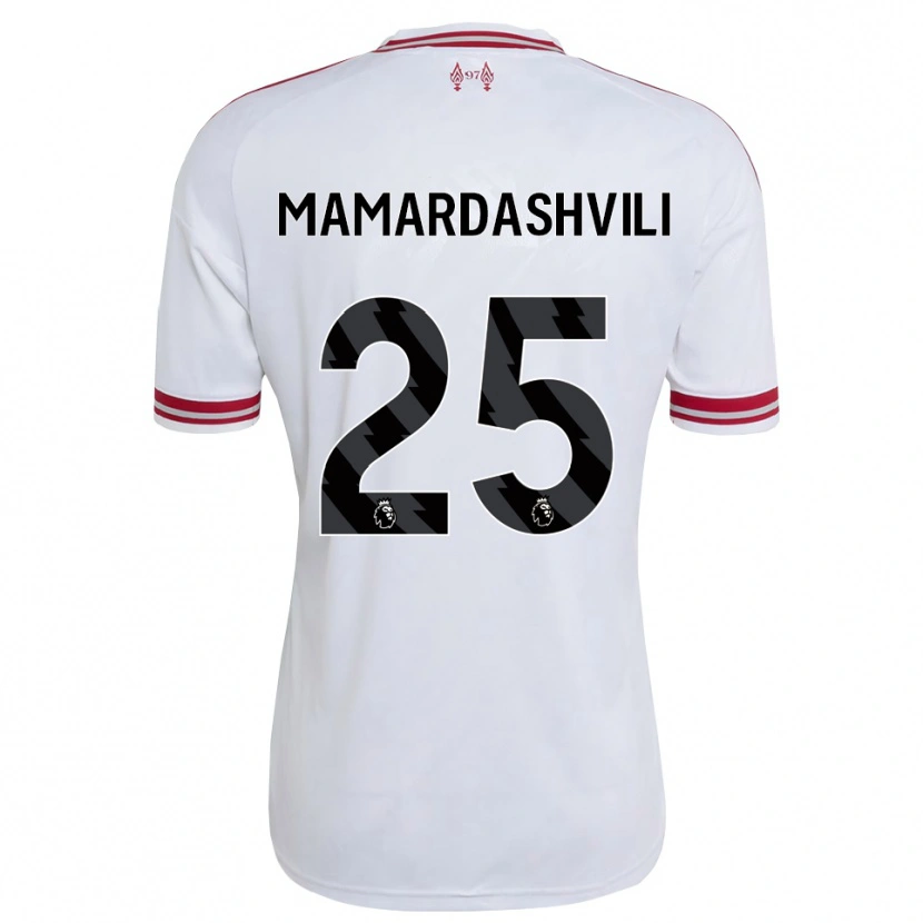 Danxen Barn Giorgi Mamardashvili #25 Rød Hvit Bortetrøye Drakt Trøye 2026/27 Skjorter T-Skjorte