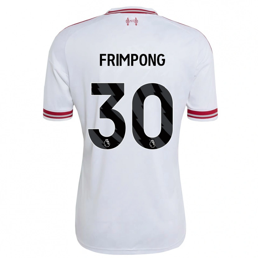 Danxen Barn Jeremie Frimpong #30 Rød Hvit Bortetrøye Drakt Trøye 2026/27 Skjorter T-Skjorte