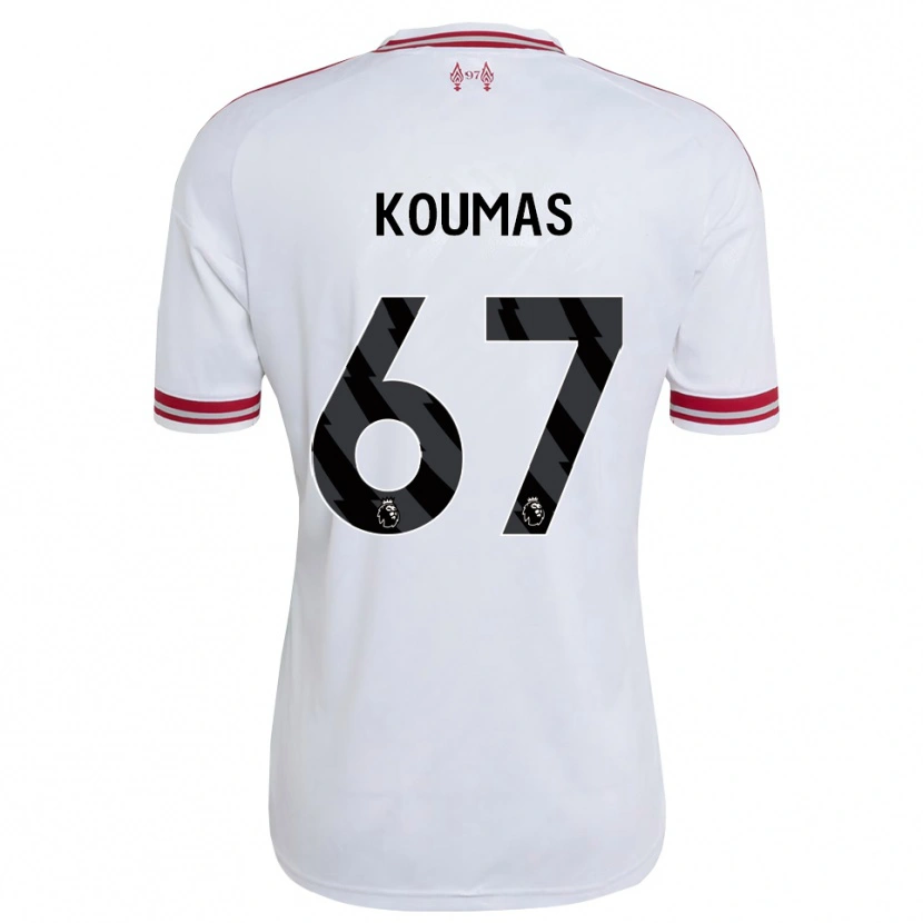 Danxen Barn Lewis Koumas #67 Rød Hvit Bortetrøye Drakt Trøye 2026/27 Skjorter T-Skjorte