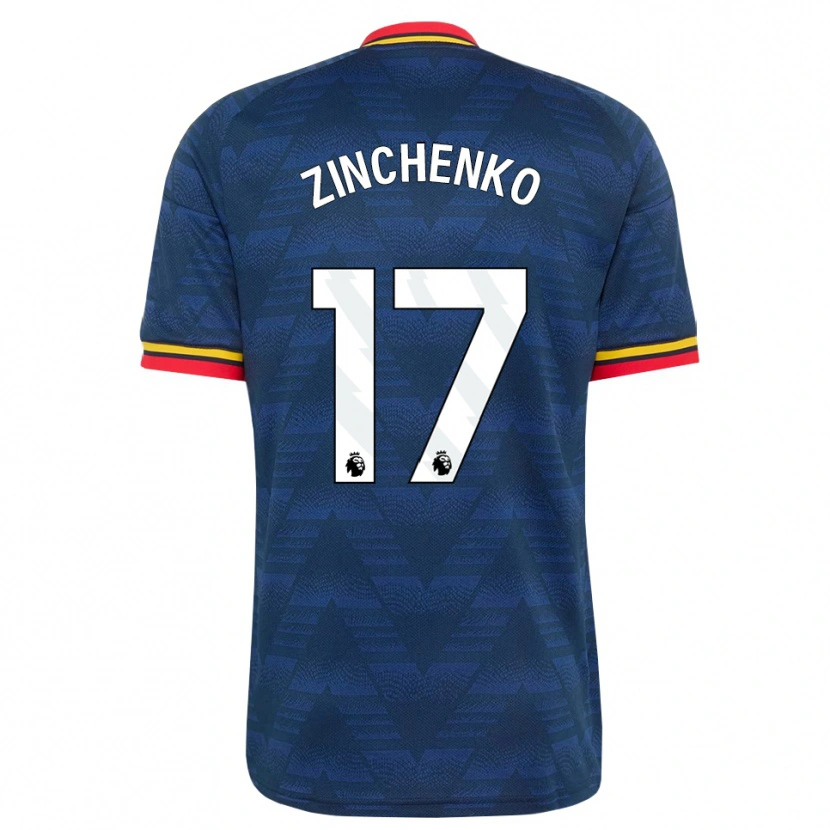 Danxen Barn Oleksandr Zinchenko #17 Midnattblå Gul Rød Bortetrøye Drakt Trøye 2026/27 Skjorter T-Skjorte
