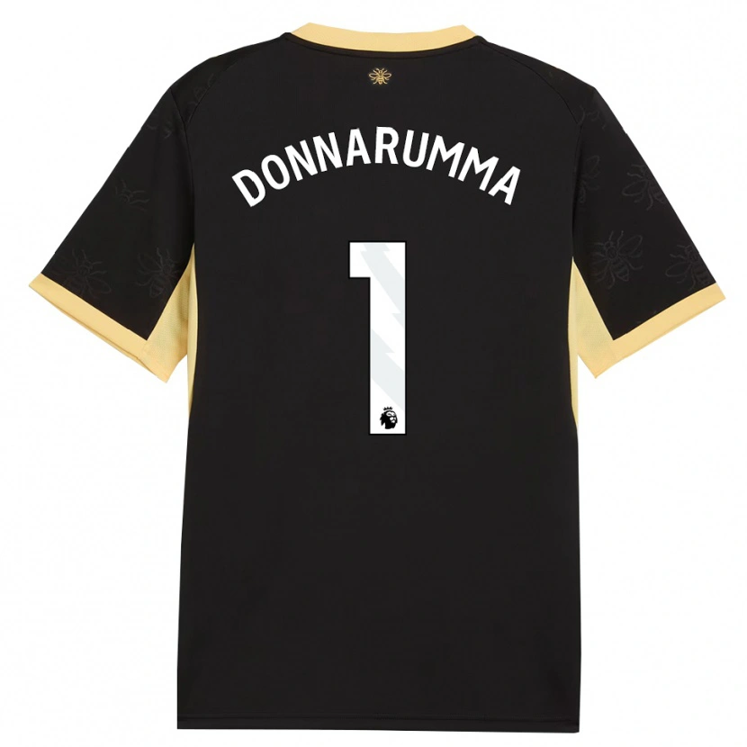 Danxen Barn Gianluigi Donnarumma #1 Svart Gul Bortetrøye Drakt Trøye 2026/27 Skjorter T-Skjorte